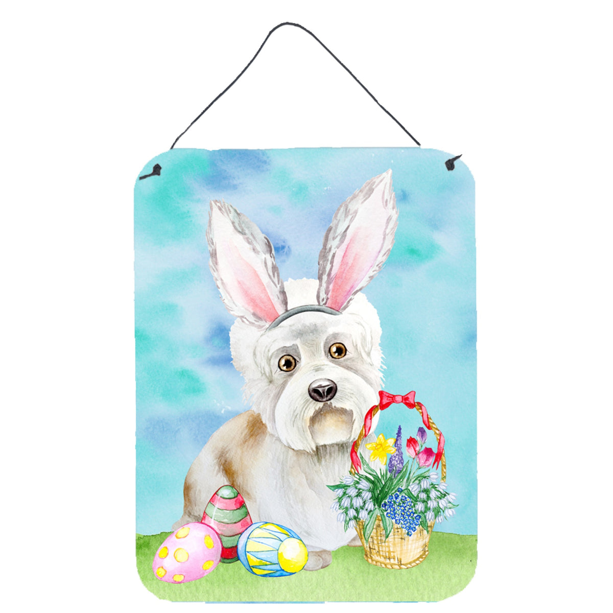 CarolineS Treasures Dandie Dinmont Easter Bunny Metal Print, 16 Inch  Inch  X 12 Inch  Inch , Multicolor