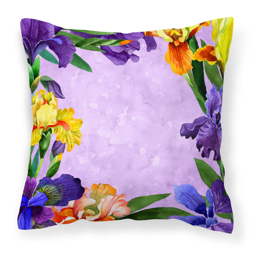 'Caroline'S Treasures Ck1697Pw1818 Irises Fabric Decorative Pillow Patio-Furniture-Pillows, Multicolor'
