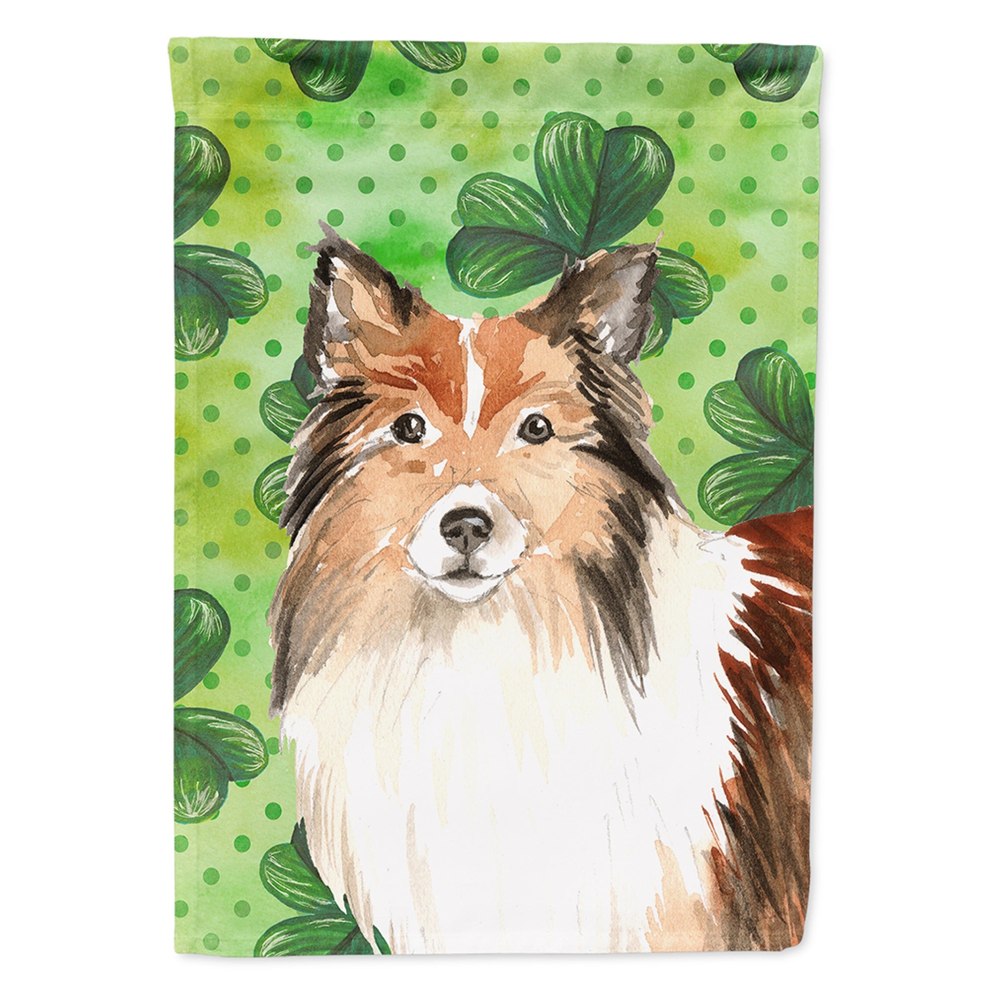 'Caroline'S Treasures Ck1790Gf Shamrocks Sheltie Garden Size Outdoor-Flags, Multicolor'