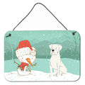 CarolineS Treasures Snowman White Boxer Christmas Wall Or Door Hanging Prints