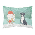 Caroline'S Treasures Snowman Black Boxer Christmas Fabric Standard Pillowcase