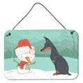 CarolineS Treasures Doberman And Snowman Christmas Wall Or Door Hanging Prints, Multicolor