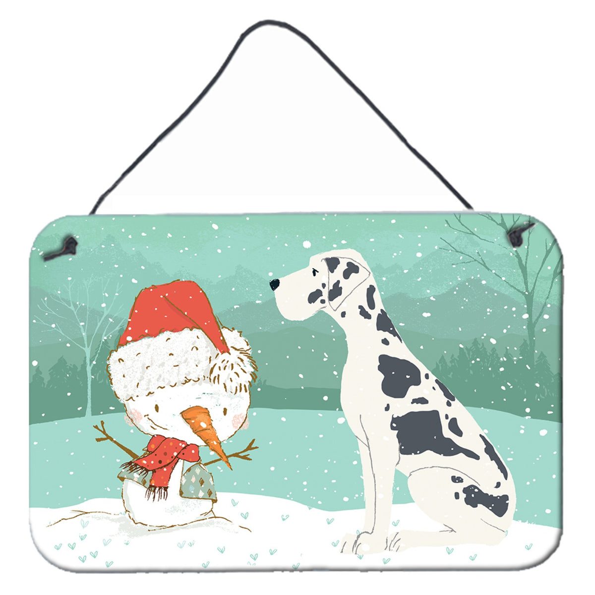 CarolineS Treasures Snowman Harlequin Dane Christmas Wall Or Door Hanging Prints