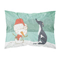 Caroline'S Treasures Snowman Black Greyhound Christmas Fabric Standard Pillowcase