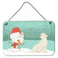 CarolineS Treasures Yellow Labrador Snowman Christmas Wall Or Door Hanging Prints