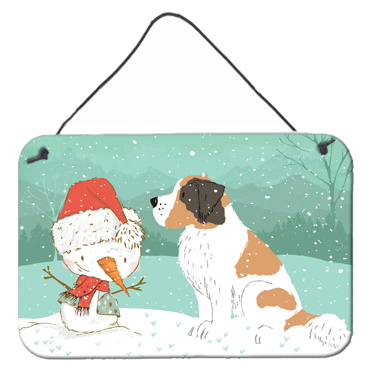 CarolineS Treasures Snowman Saint Bernard Christmas Wall Or Door Hanging Prints