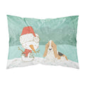 Caroline'S Treasures Snowman Basset Hound Christmas Fabric Standard Pillowcase