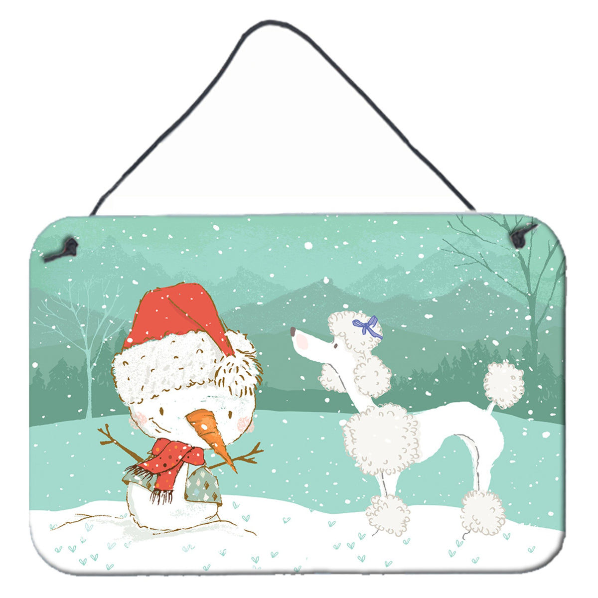 CarolineS Treasures Snowman White Poodle Christmas Wall Or Door Hanging Prints