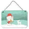 CarolineS Treasures Snowman White Chihuahua Christmas Wall Or Door Hanging Prints