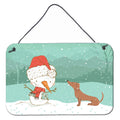 CarolineS Treasures Snowman Red Dachshund Christmas Wall Or Door Hanging Prints