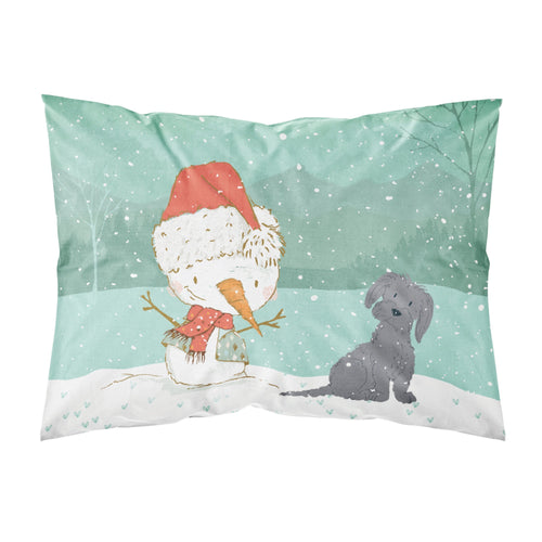 'Caroline'S Treasures Black Maltese Snowman Christmas Fabric Standard Pillowcase, Multicolor'