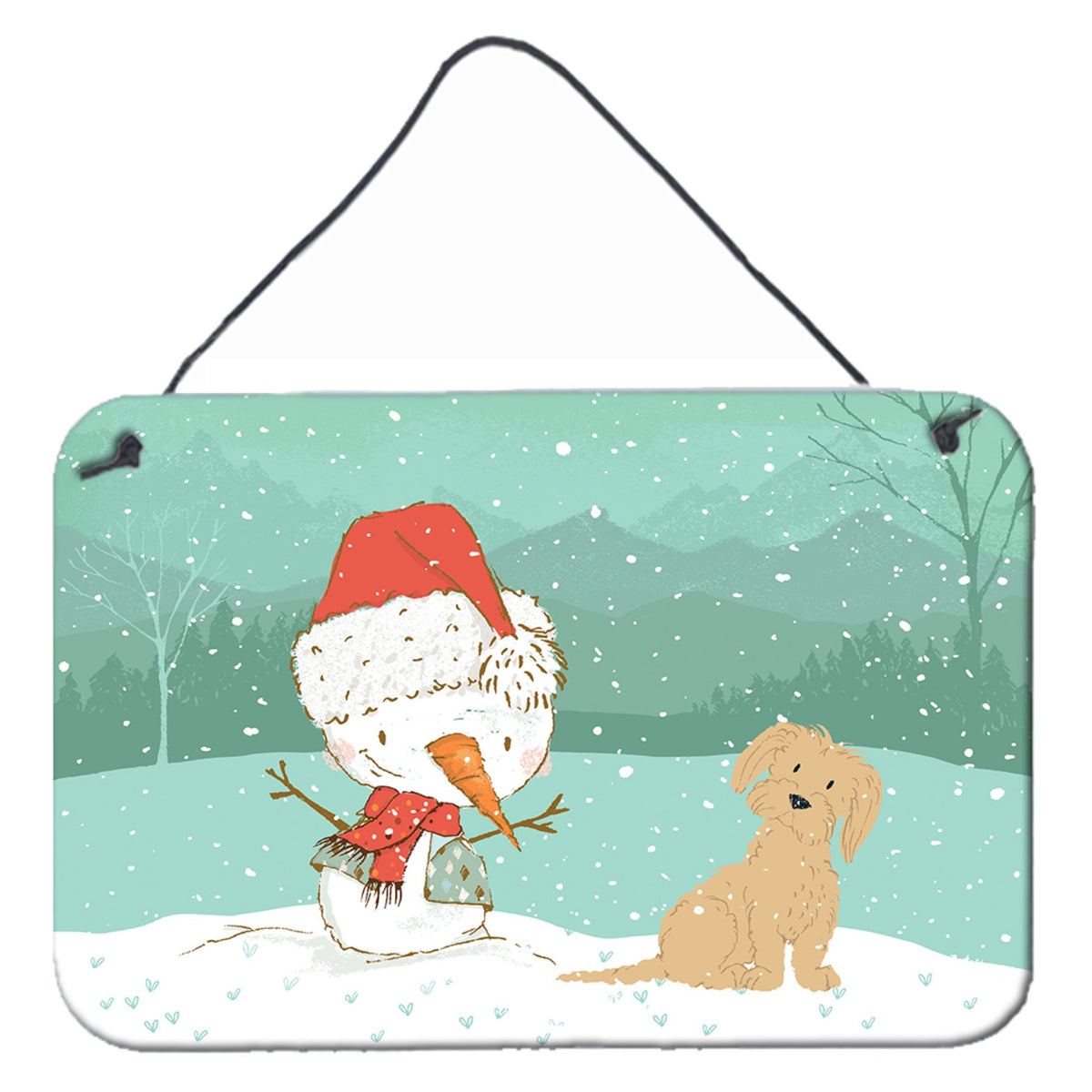 CarolineS Treasures Brown Maltese Snowman Christmas Wall Or Door Hanging Prints, Multicolor