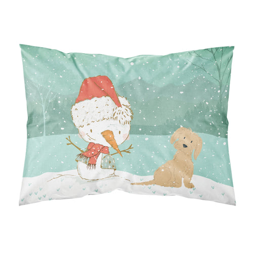 'Caroline'S Treasures Brown Maltese Snowman Christmas Fabric Standard Pillowcase, Multicolor'