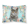 'Caroline'S Treasures British Shorthair Spring Flowers Fabric Standard Pillowcases, Multicolor'