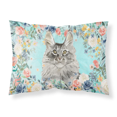 'Caroline'S Treasures Maine Coon Spring Flowers Fabric Standard Pillowcases, Multicolor'