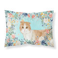 'Caroline'S Treasures Scottish Fold Spring Flowers Fabric Standard Pillowcases, Multicolor'