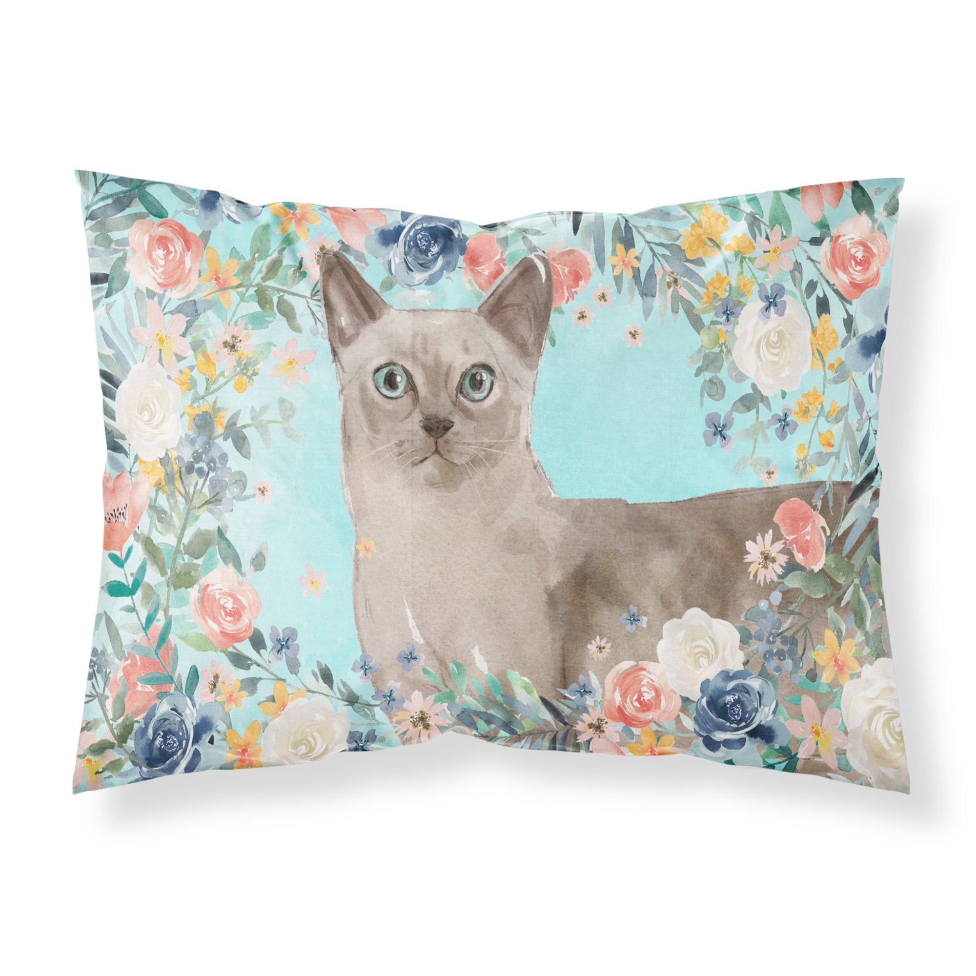 'Caroline'S Treasures Tonkinese Spring Flowers Fabric Standard Pillowcases, Multicolor'