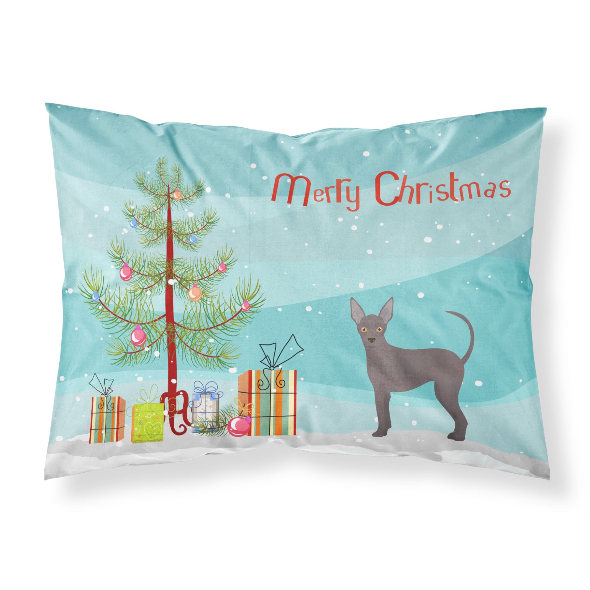 'Caroline'S Treasures Abyssinian Or African Hairless Dog Christmas Tree Fabric Standard Pillowcases, Multicolor'