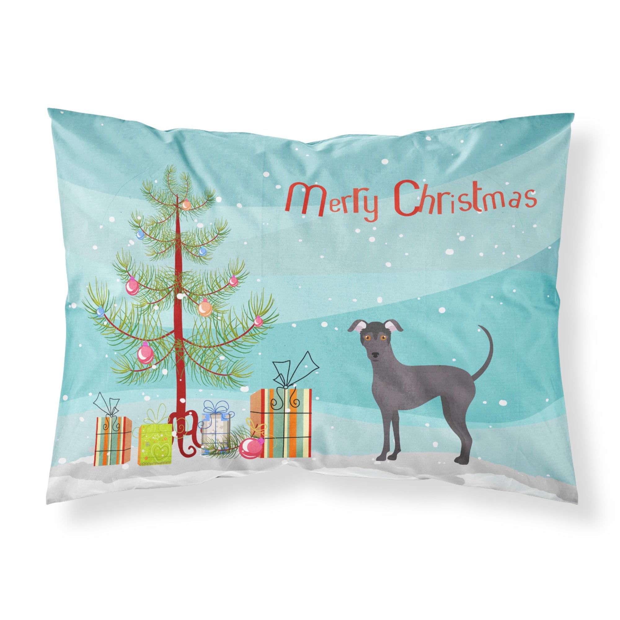 'Caroline'S Treasures Argentine Pila Dog Christmas Tree Fabric Standard Pillowcases, Multicolor'