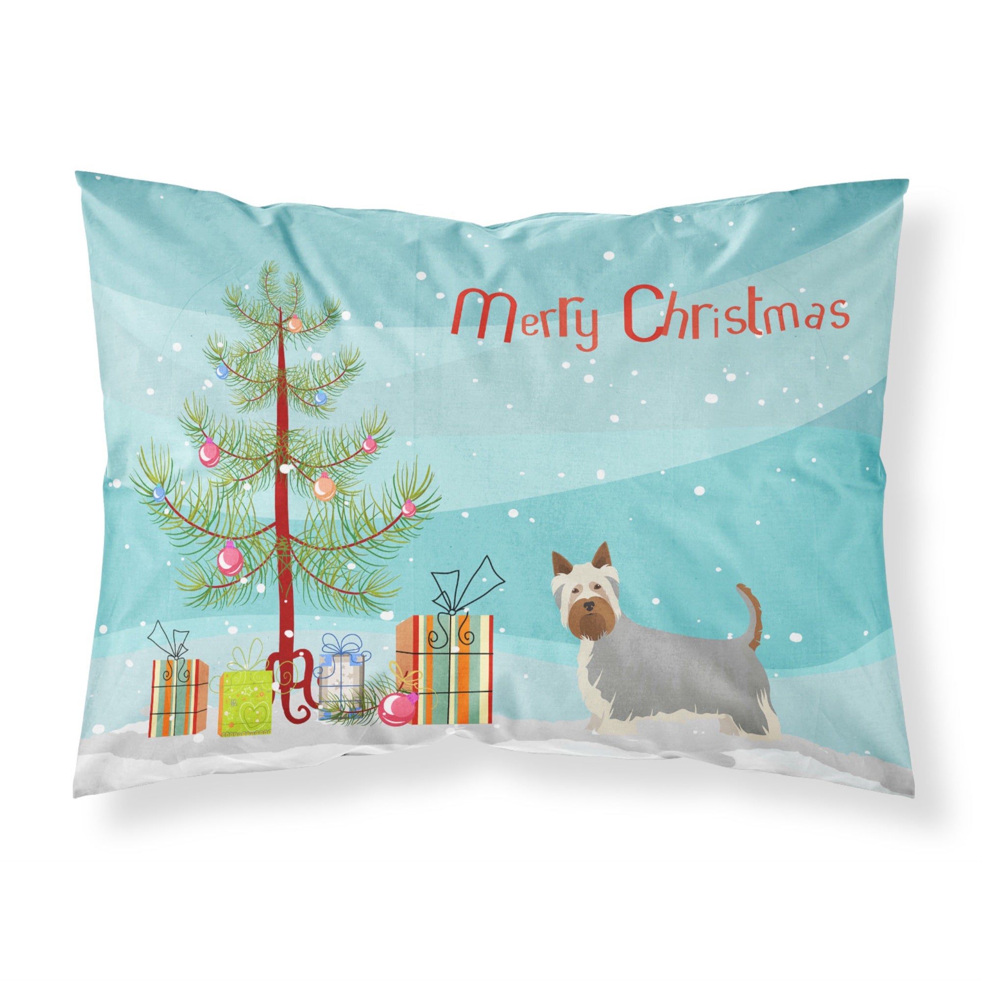'Caroline'S Treasures Australian Silky Terrier Christmas Tree Fabric Standard Pillowcases, Multicolor'