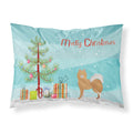 'Caroline'S Treasures Brown & White Elo Dog Christmas Tree Fabric Standard Pillowcases, Multicolor'