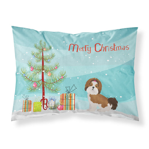 'Caroline'S Treasures Imperial Shih Tzu Christmas Tree Fabric Standard Pillowcases, Multicolor'