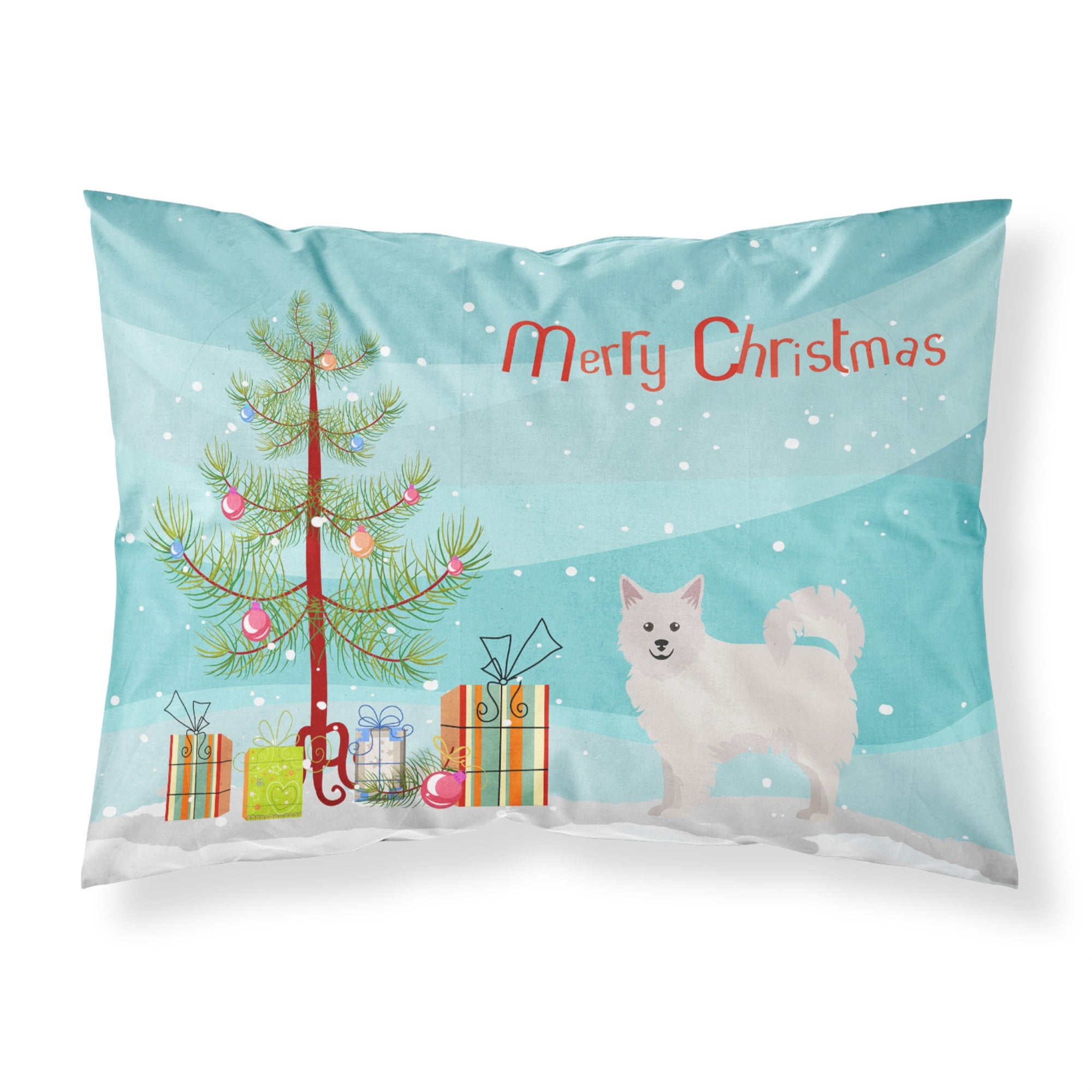 'Caroline'S Treasures Italian Spitz Christmas Tree Fabric Standard Pillowcases, Multicolor'