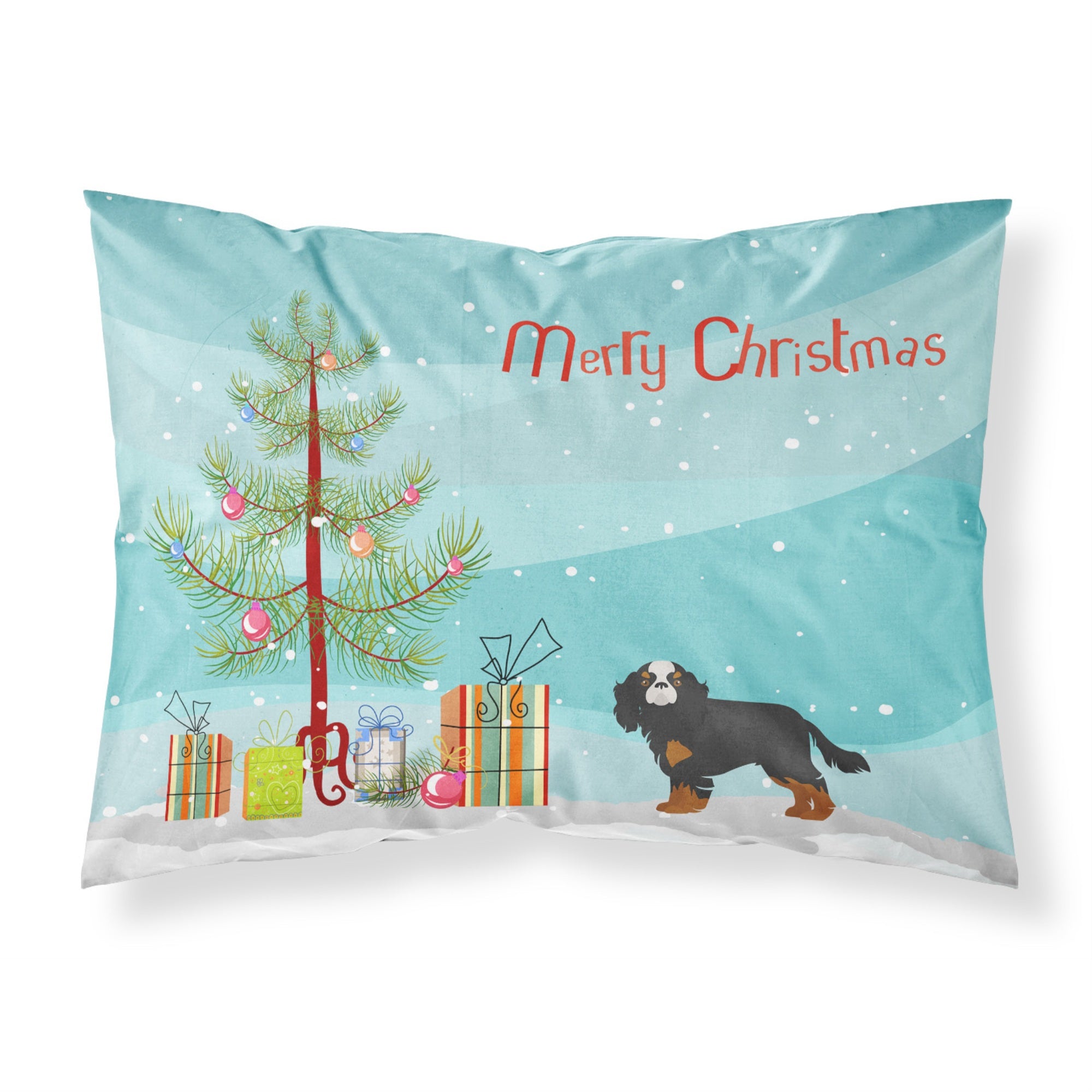 'Caroline'S Treasures Cavalier King Charles Spaniel Christmas Tree Fabric Standard Pillowcases, Multicolor'