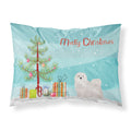 'Caroline'S Treasures White Lhasa Apso Christmas Tree Fabric Standard Pillowcases, Multicolor'