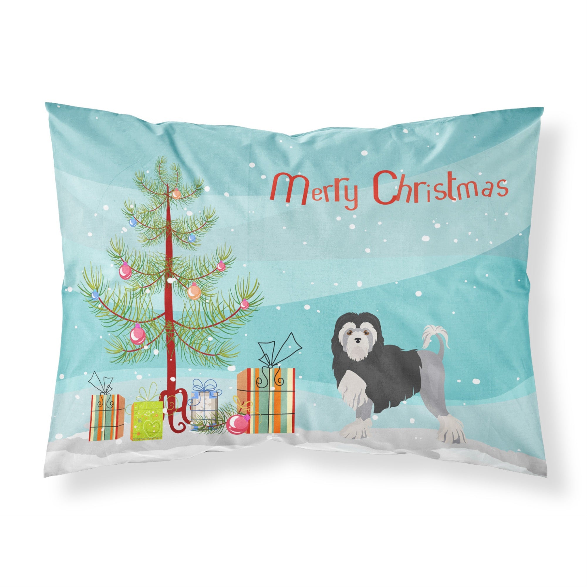 'Caroline'S Treasures Lwchen Or Little Lion Dog Christmas Tree Fabric Standard Pillowcases, Multicolor'