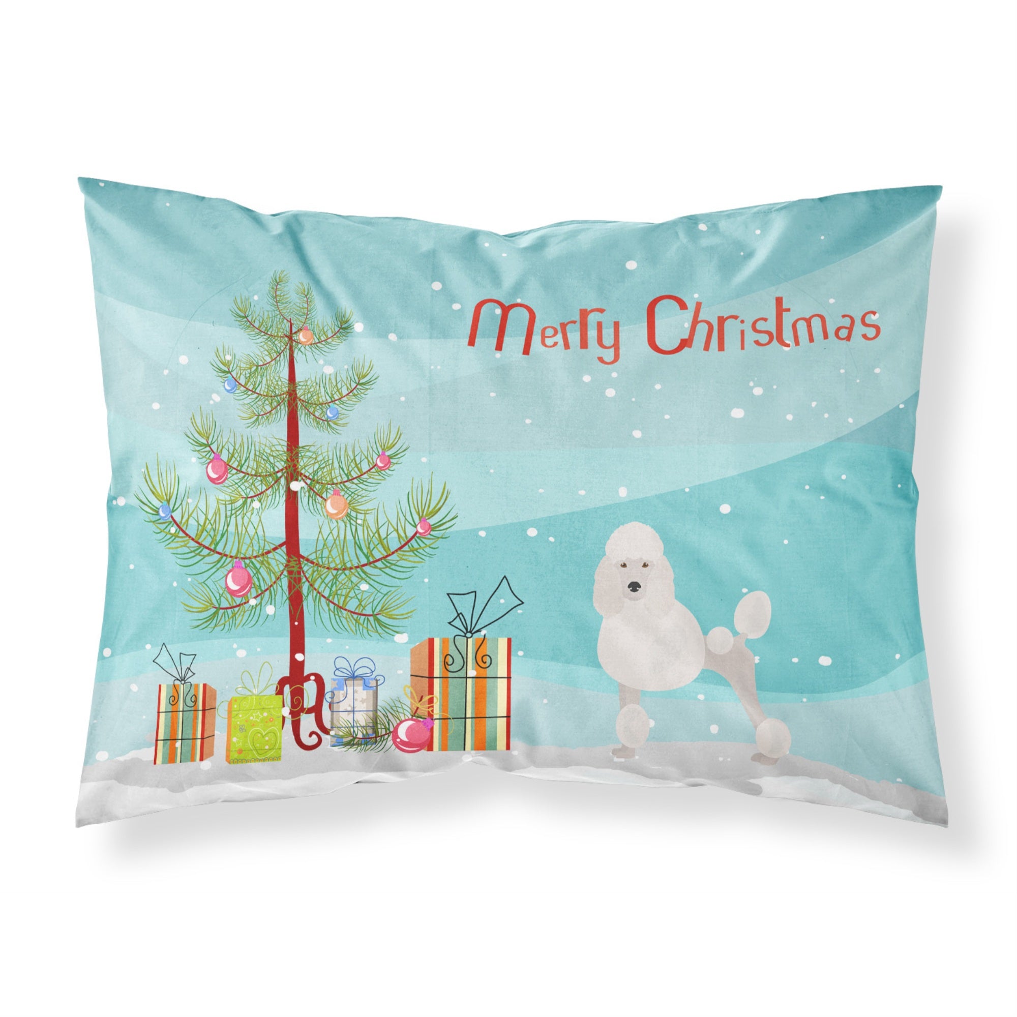 'Caroline'S Treasures Miniature Poodle Christmas Tree Fabric Standard Pillowcases, Multicolor'