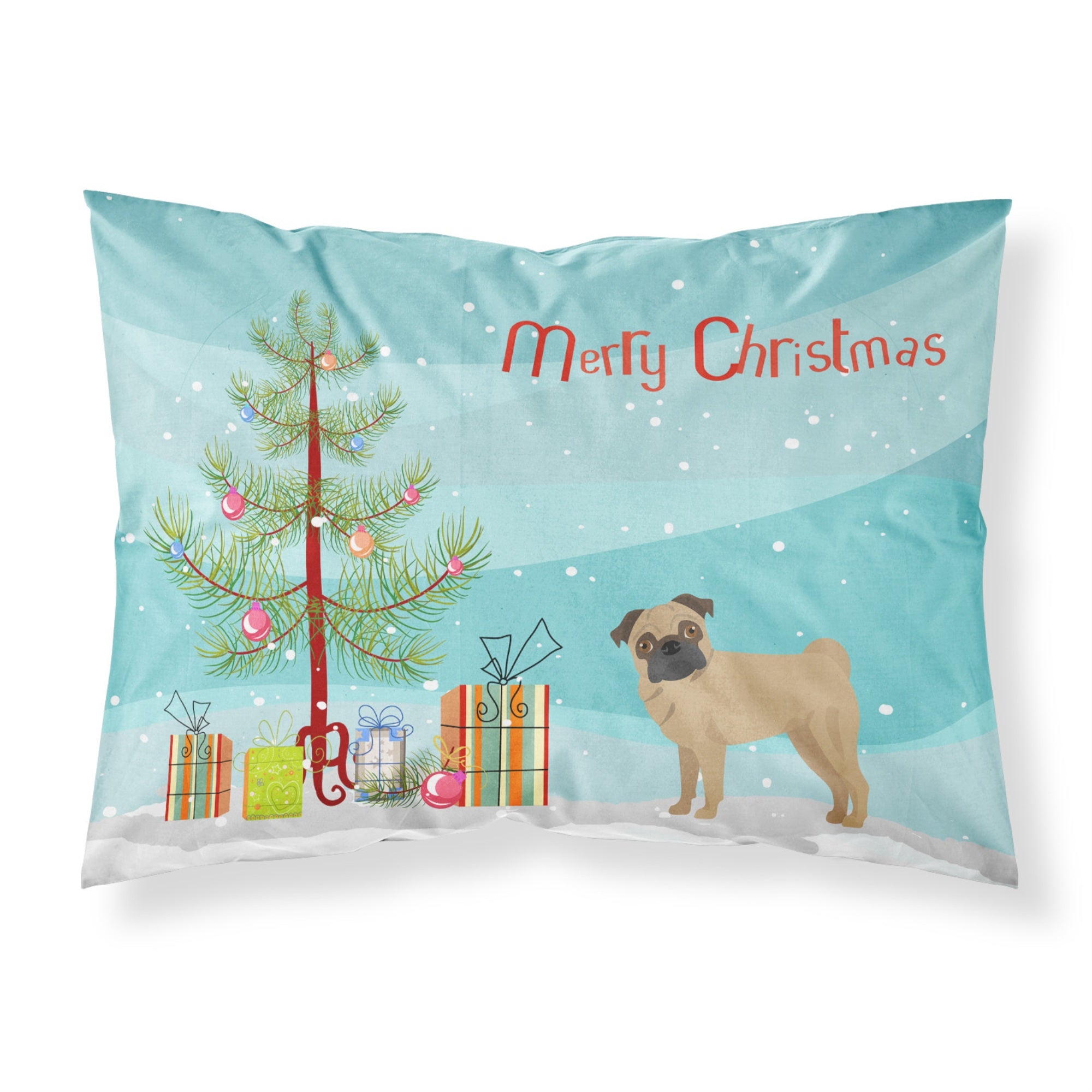 'Caroline'S Treasures Pug Christmas Tree Fabric Standard Pillowcases, Multicolor'