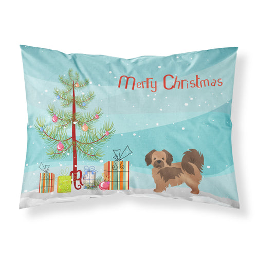 'Caroline'S Treasures Tibetan Spaniel Christmas Tree Fabric Standard Pillowcases, Multicolor'
