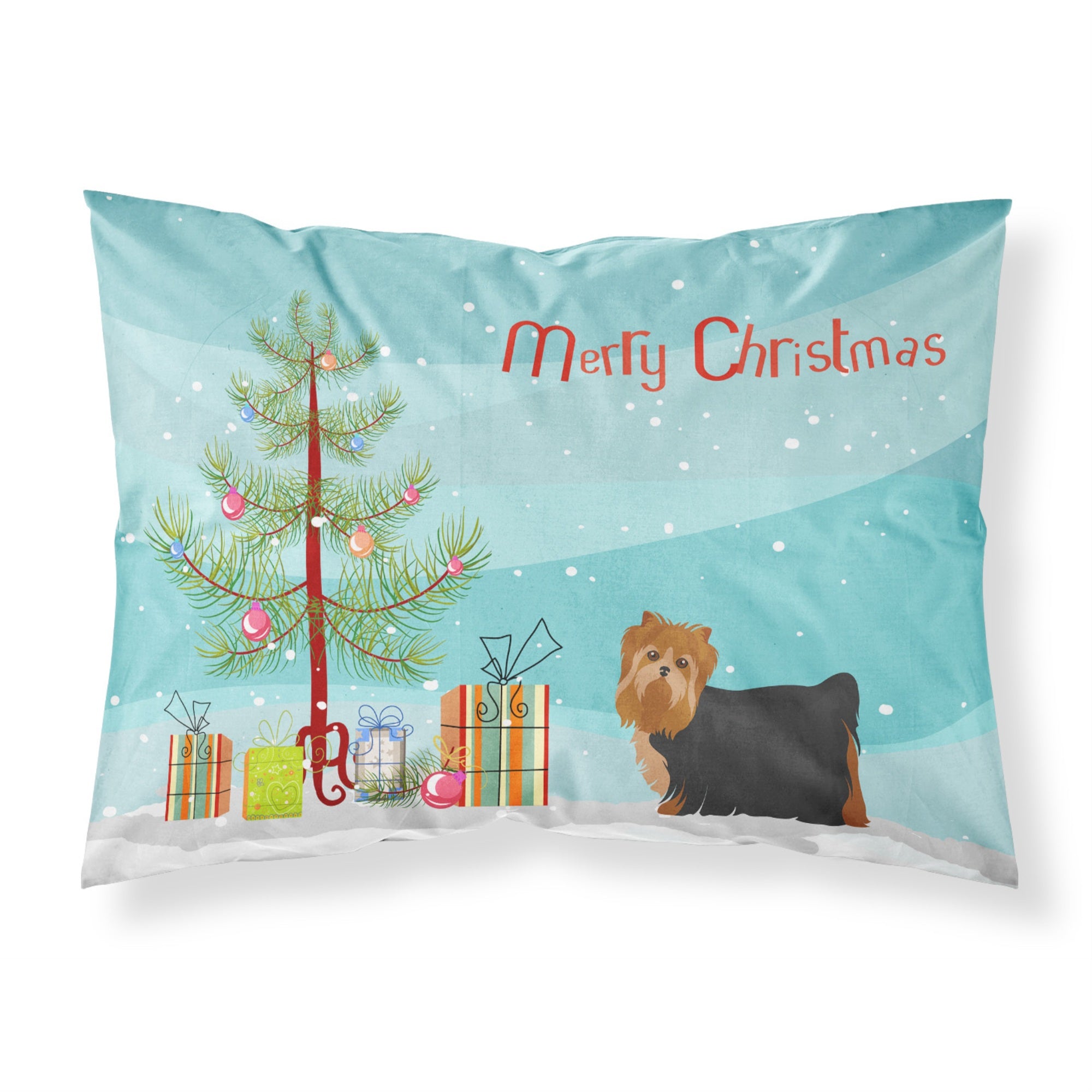 'Caroline'S Treasures Yorkshire Terrier Christmas Tree Fabric Standard Pillowcases, Multicolor'