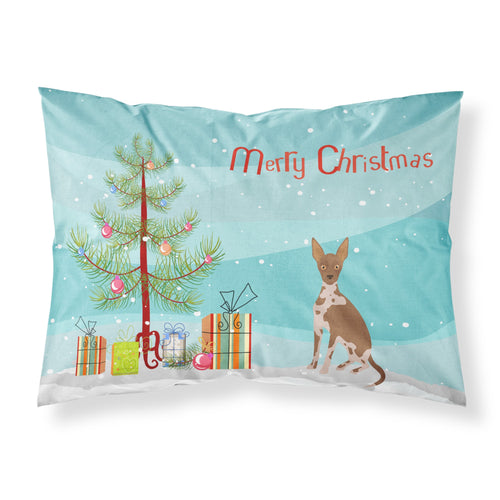 'Caroline'S Treasures Tan Abyssinian Or African Hairless Dog Christmas Tree Fabric Standard Pillowcases, Multicolor'