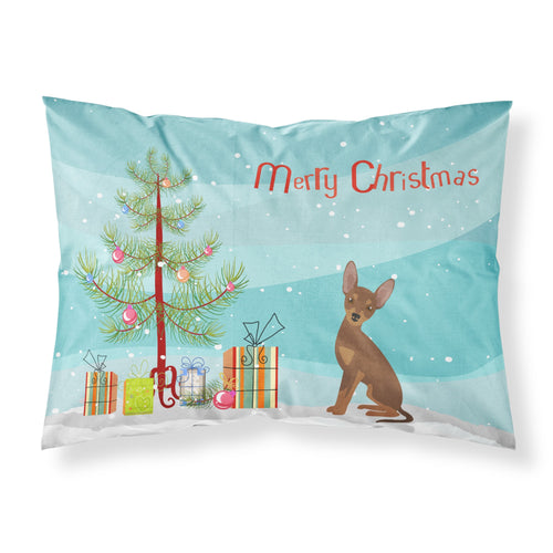 'Caroline'S Treasures Brown Prague Ratter Christmas Tree Fabric Standard Pillowcases, Multicolor'