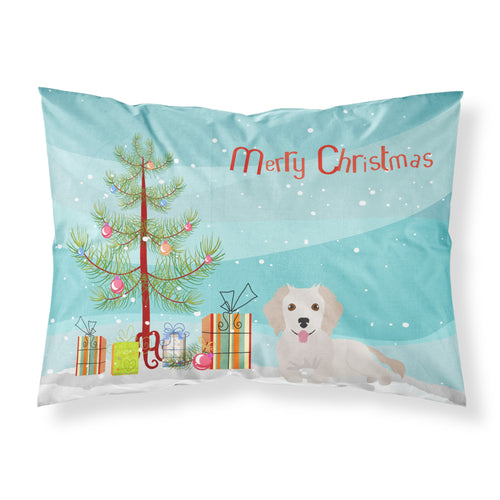 'Caroline'S Treasures Small Greek Domestic Dog Kokoni #2 Christmas Tree Fabric Standard Pillowcases, Multicolor'