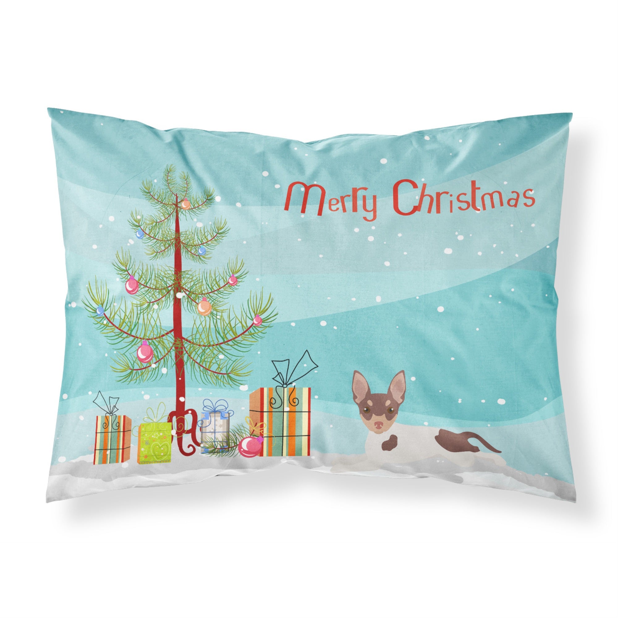 'Caroline'S Treasures Toy Fox Terrier Christmas Tree Fabric Standard Pillowcases, Multicolor'