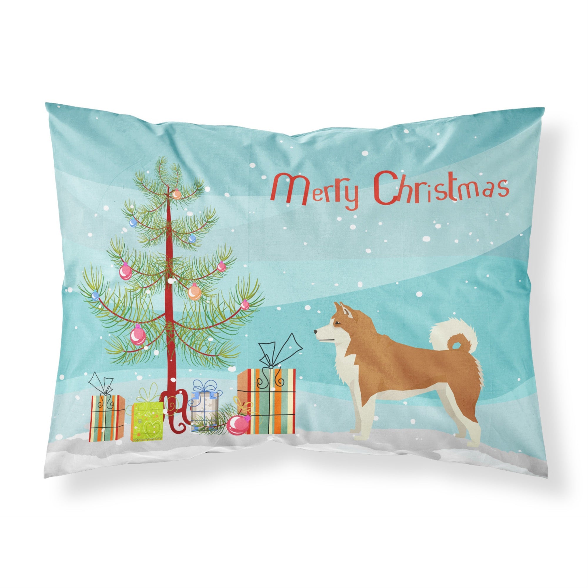 'Caroline'S Treasures Akita Christmas Tree Fabric Standard Pillowcases, Multicolor'