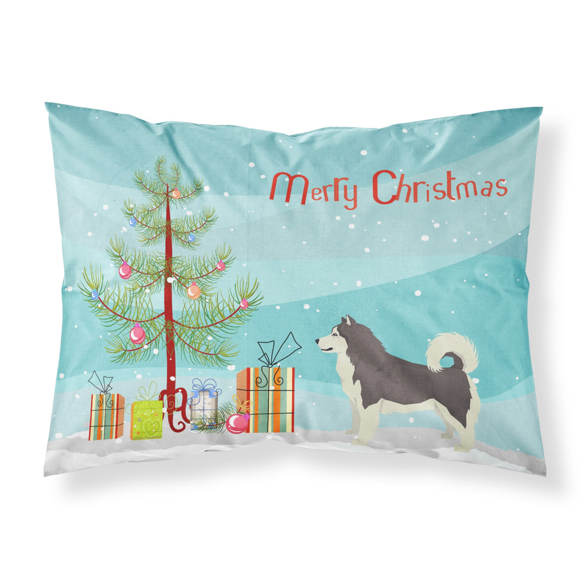 'Caroline'S Treasures Alaskan Malamute Christmas Tree Fabric Standard Pillowcases, Multicolor'