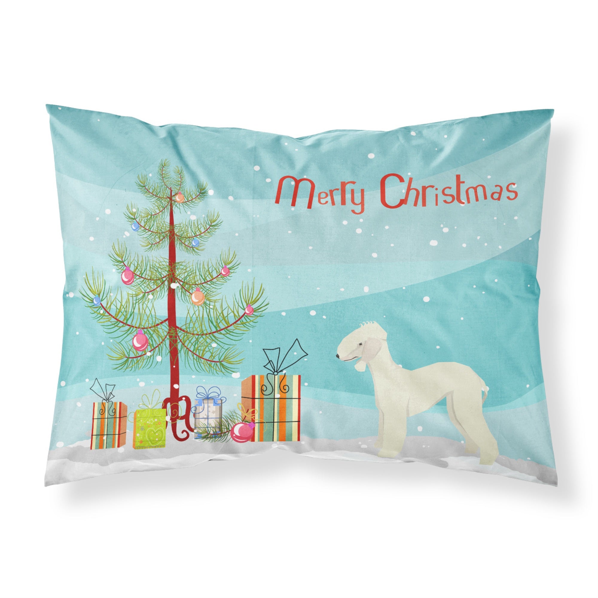 'Caroline'S Treasures Bedlington Terrier Christmas Tree Fabric Standard Pillowcases, Multicolor'