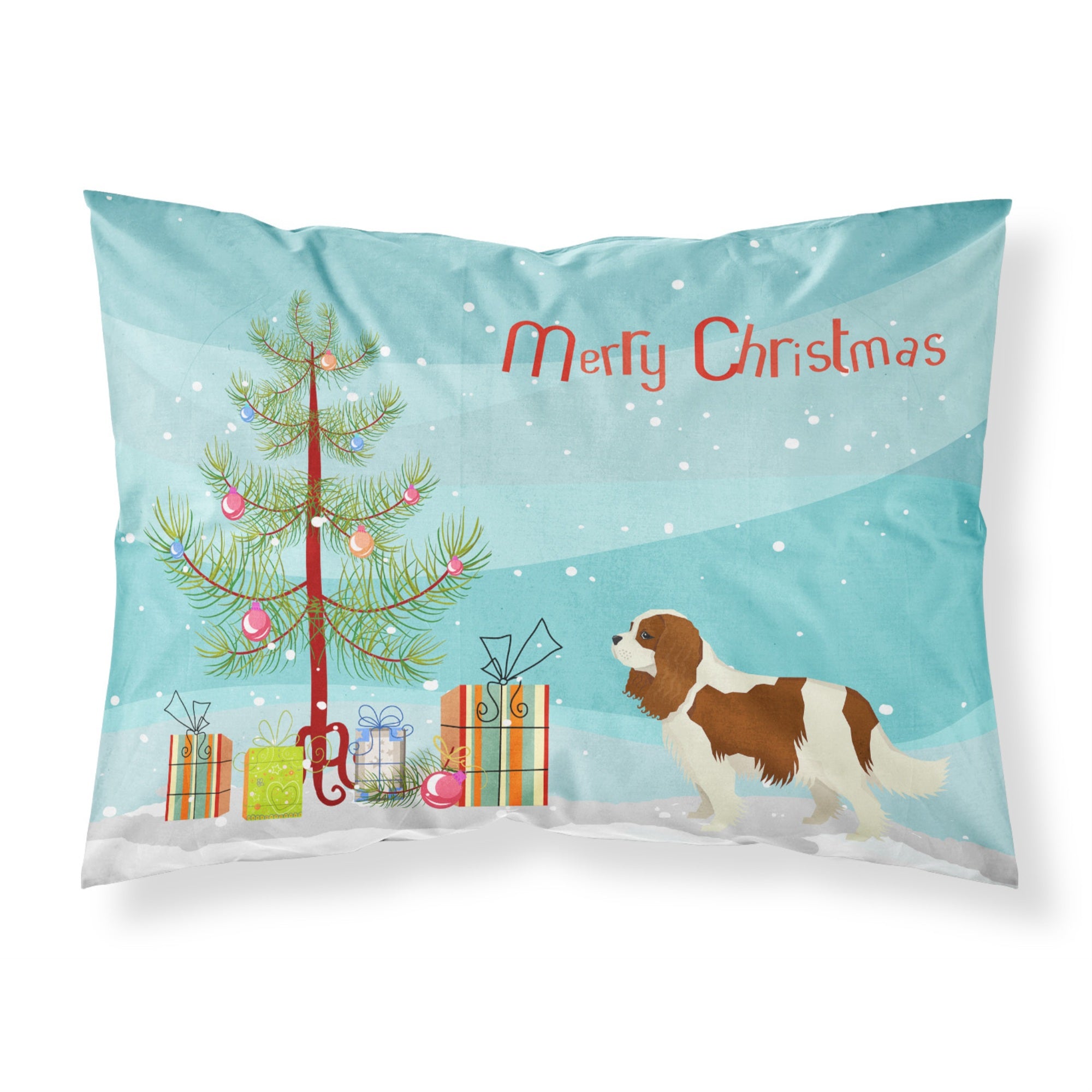 'Caroline'S Treasures Cavalier Spaniel Christmas Tree Fabric Standard Pillowcases, Multicolor'