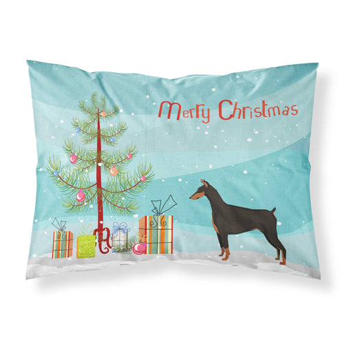 'Caroline'S Treasures Doberman Pinscher Christmas Tree Fabric Standard Pillowcases, Multicolor'