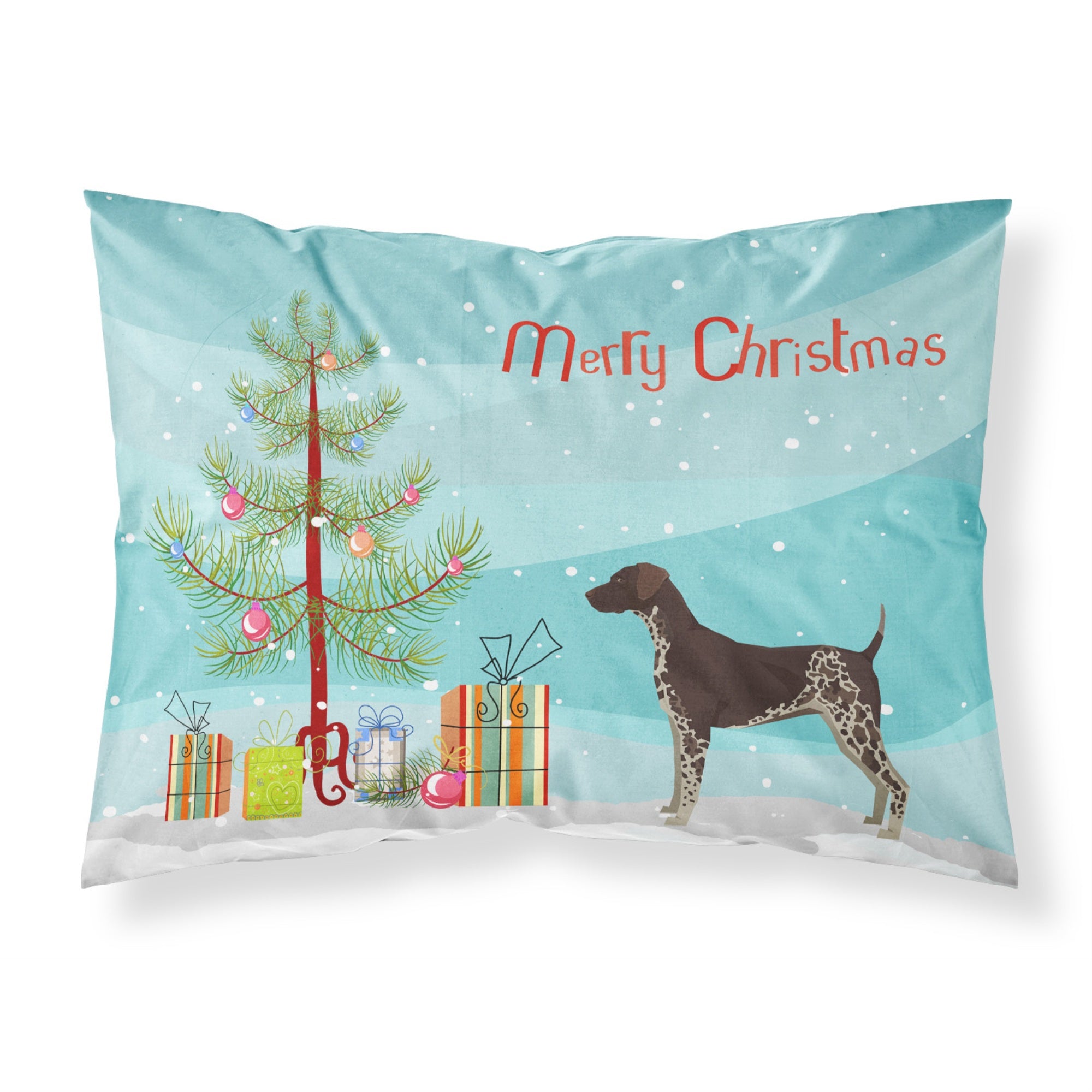 'Caroline'S Treasures German Shorthaired Pointer Christmas Tree Fabric Standard Pillowcases, Multicolor'
