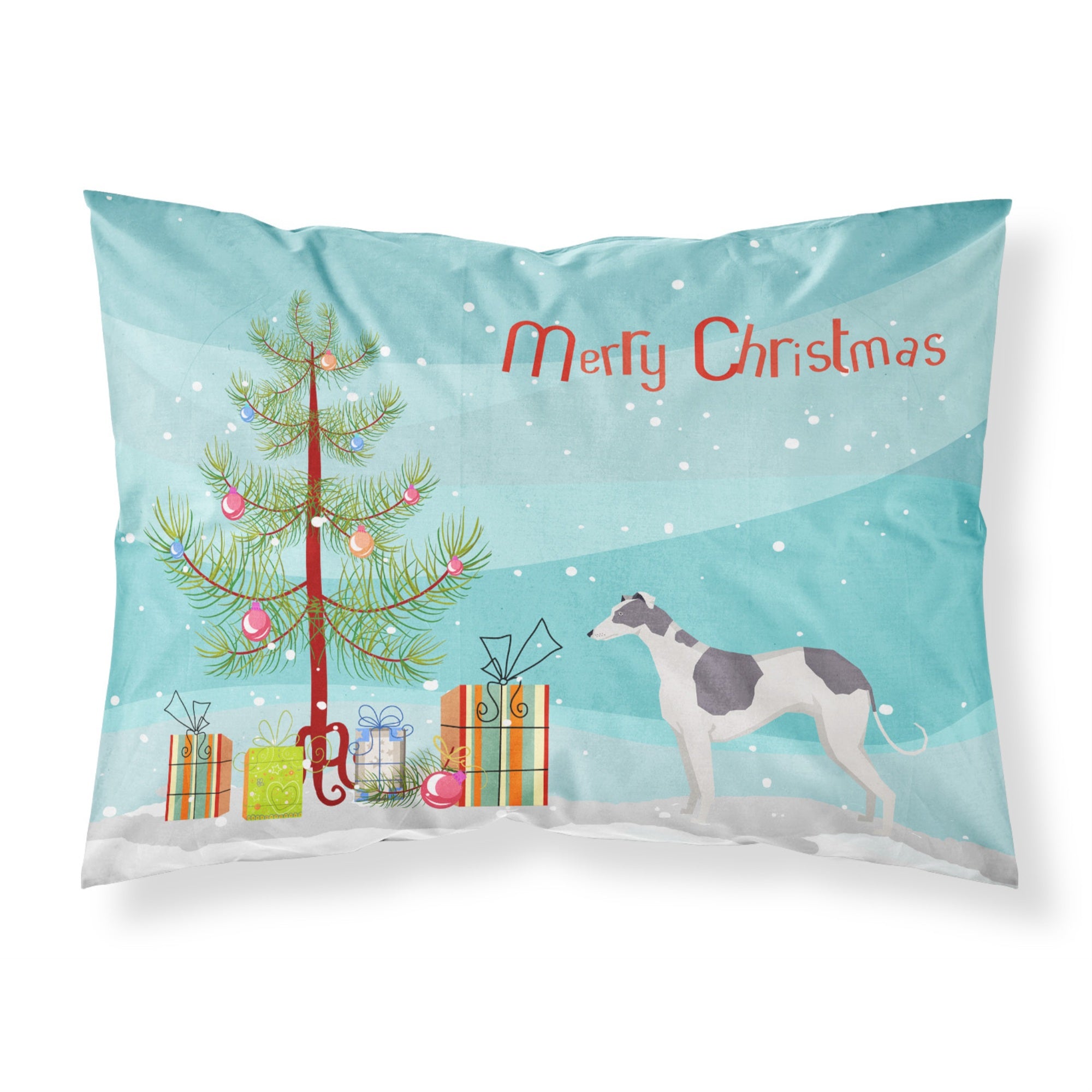'Caroline'S Treasures Greyhound Christmas Tree Fabric Standard Pillowcases, Multicolor'