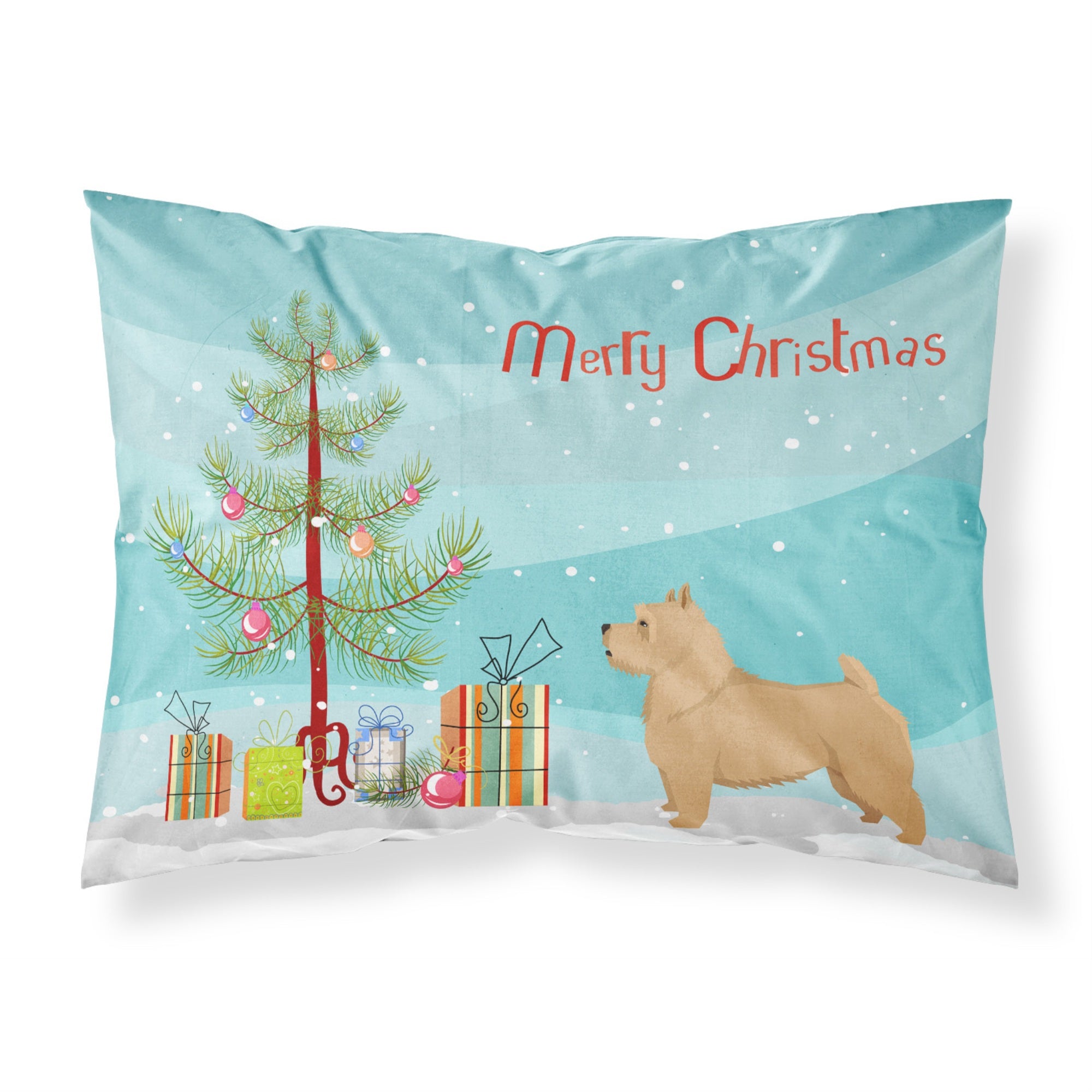 'Caroline'S Treasures Norwich Terrier Christmas Tree Fabric Standard Pillowcases, Multicolor'