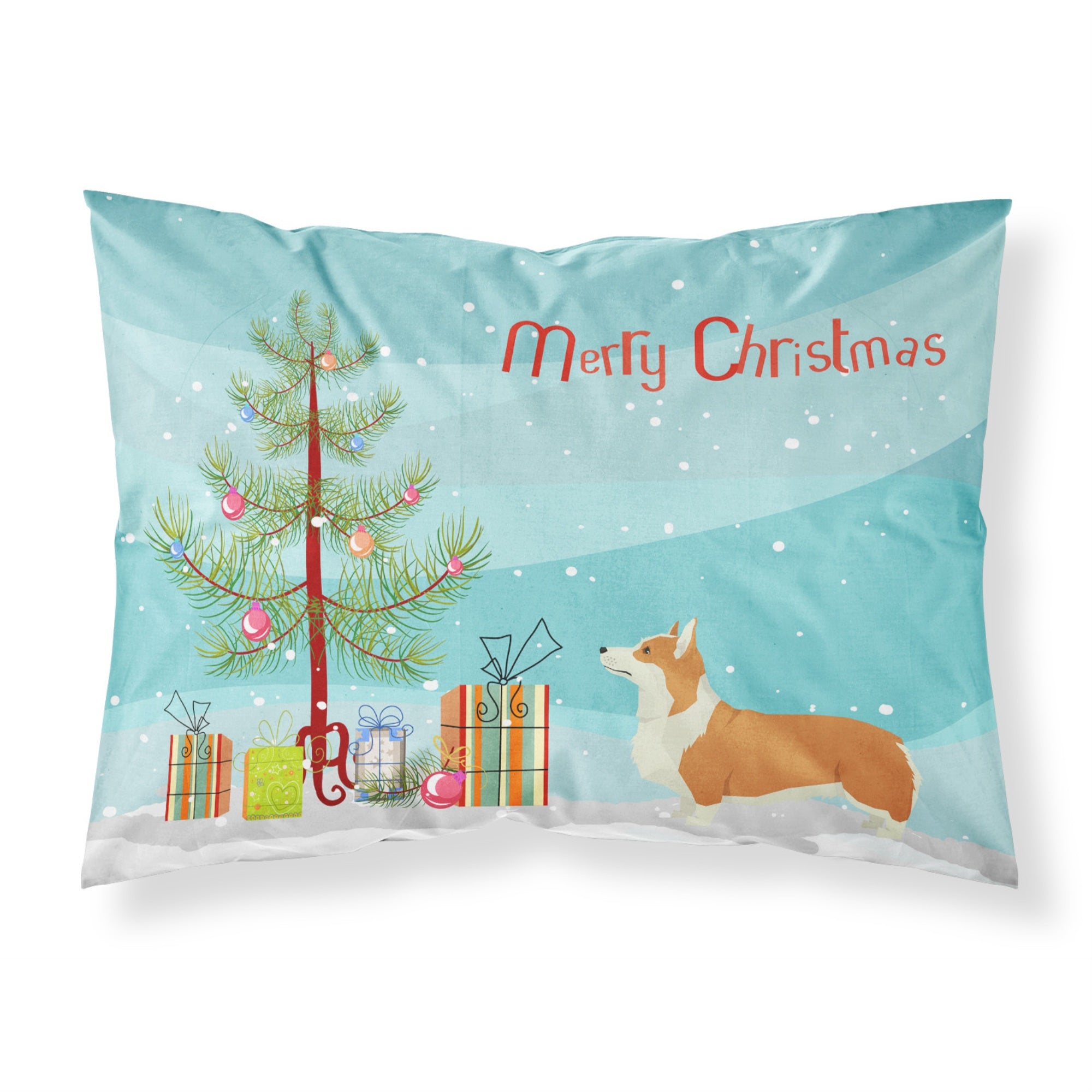 'Caroline'S Treasures Pembroke Corgi Christmas Tree Fabric Standard Pillowcases, Multicolor'