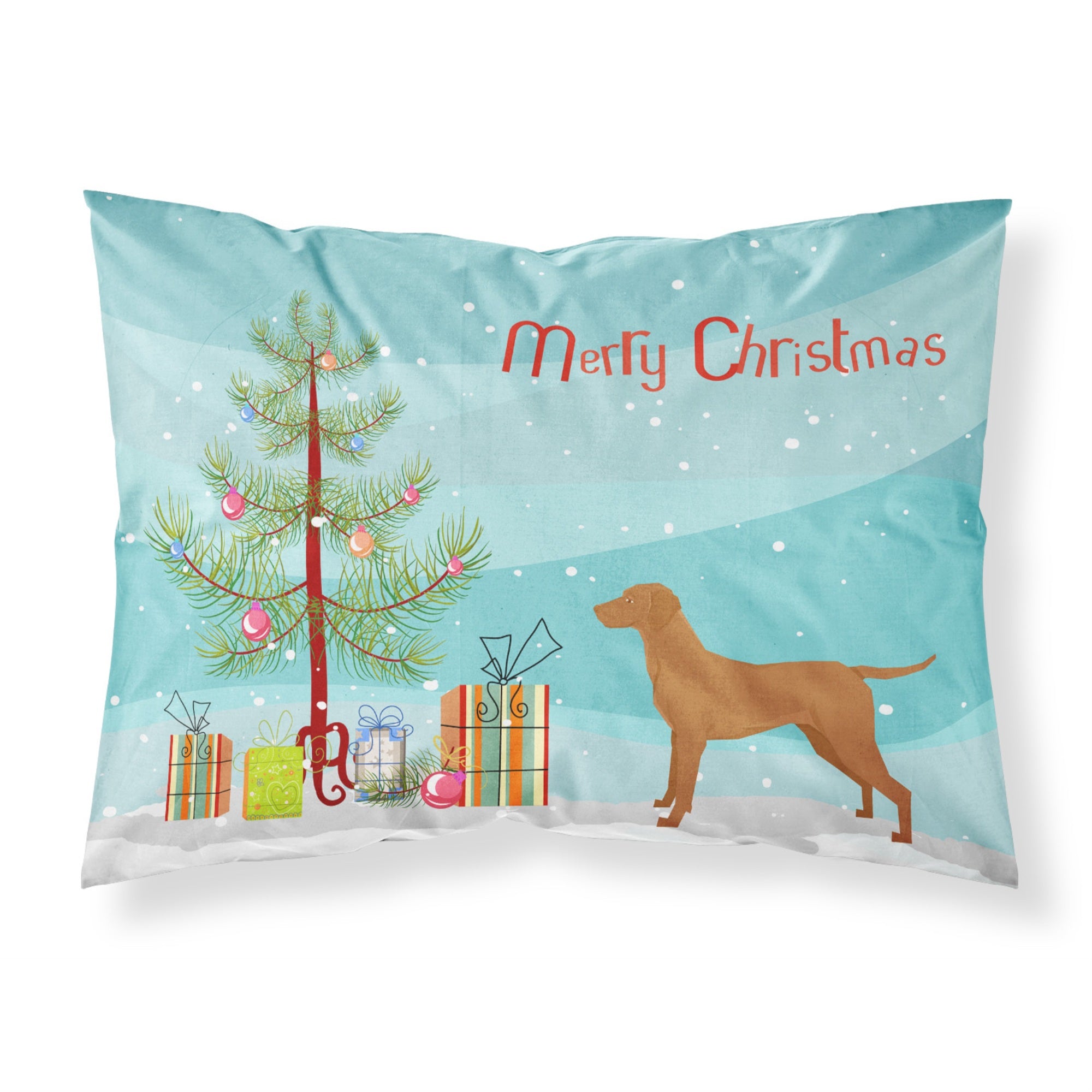 'Caroline'S Treasures Vizsla Christmas Tree Fabric Standard Pillowcases, Multicolor'