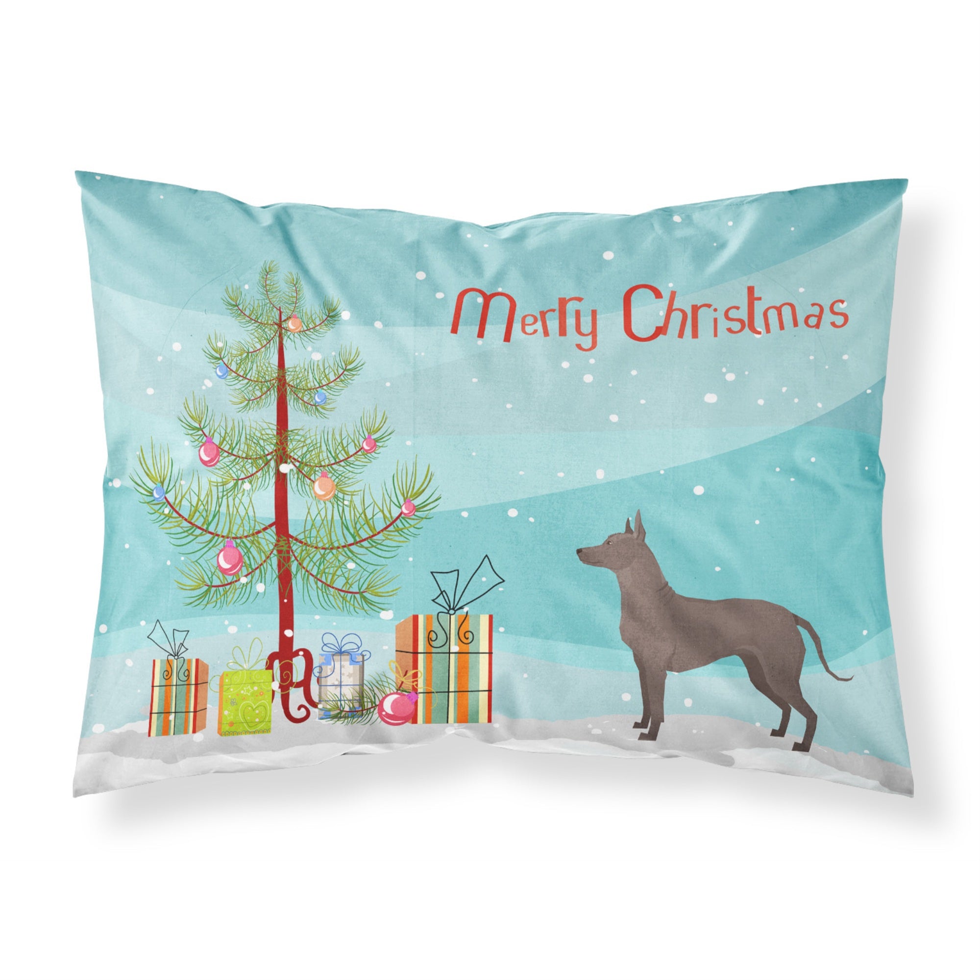 'Caroline'S Treasures Mexican Hairless Dog Xolo Christmas Tree Fabric Standard Pillowcases, Multicolor'