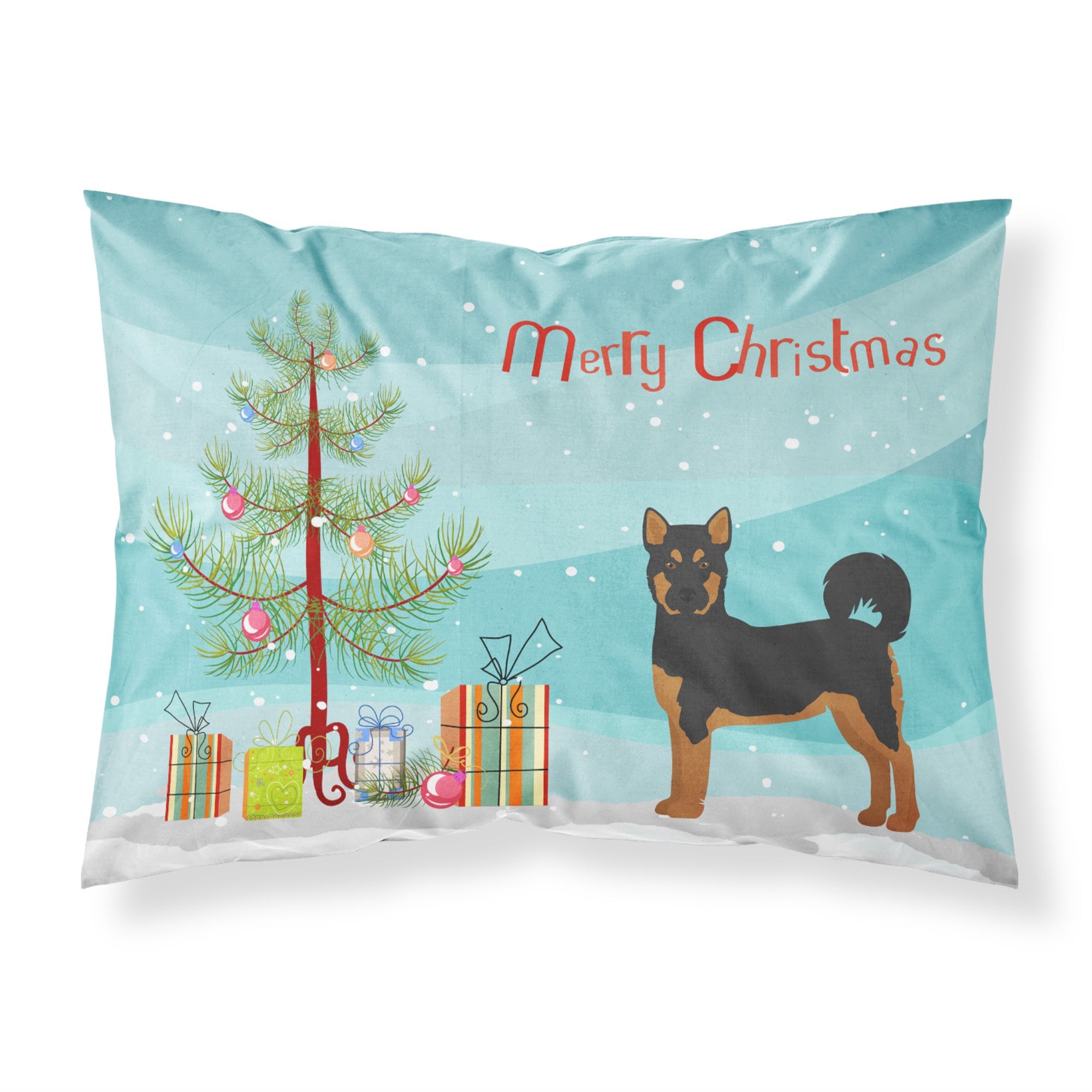 'Caroline'S Treasures Akita Shepherd Black And Tan Christmas Tree Fabric Standard Pillowcases, Multicolor'